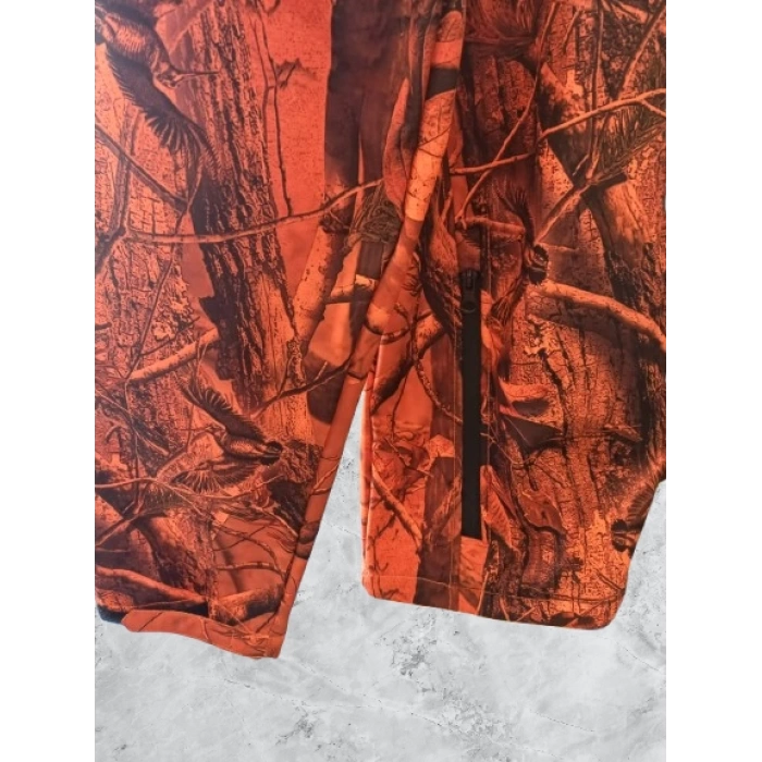 HUNTER AVCILIK SU VE RÜZGAR GEÇİRMEZ KAMUFLAJ ORANGE DESENLİ SOFTSHELL KIŞLIK MONT