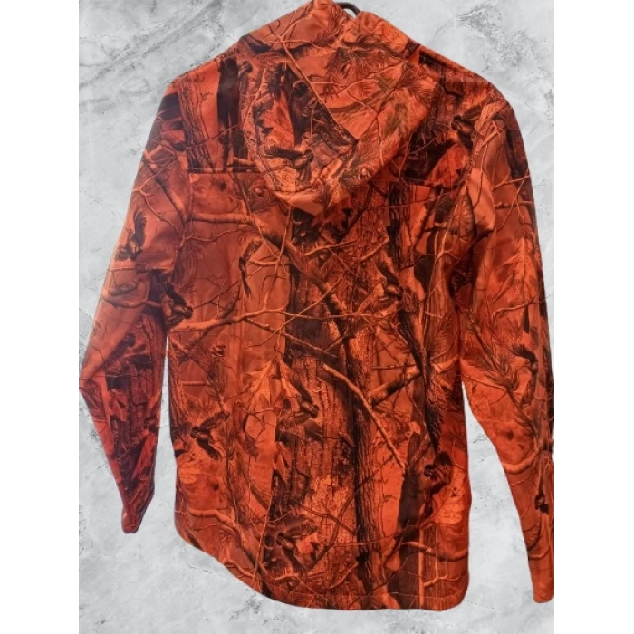 HUNTER AVCILIK SU VE RÜZGAR GEÇİRMEZ KAMUFLAJ ORANGE DESENLİ SOFTSHELL KIŞLIK MONT