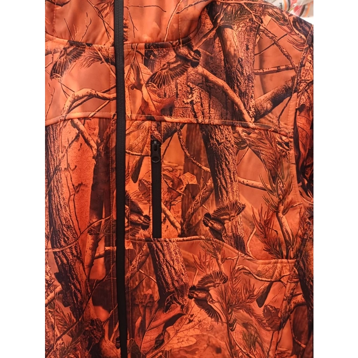 HUNTER AVCILIK SU VE RÜZGAR GEÇİRMEZ KAMUFLAJ ORANGE DESENLİ SOFTSHELL KIŞLIK MONT