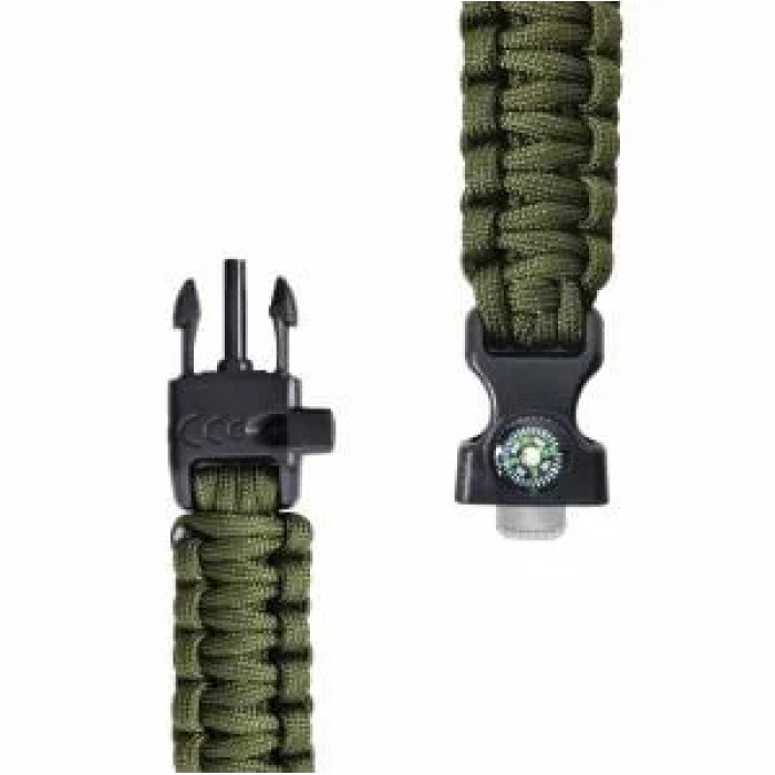 Paracord Survival Bileklik (Bıçak, Pusula, Ateş Başlatıcı Magnezyum ve Ikaz Düdüğü)