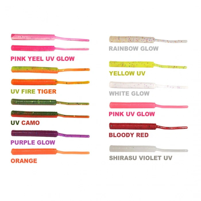 RYUJİ TİNY WORM 5 CM,18 ADET WHİTE GLOW