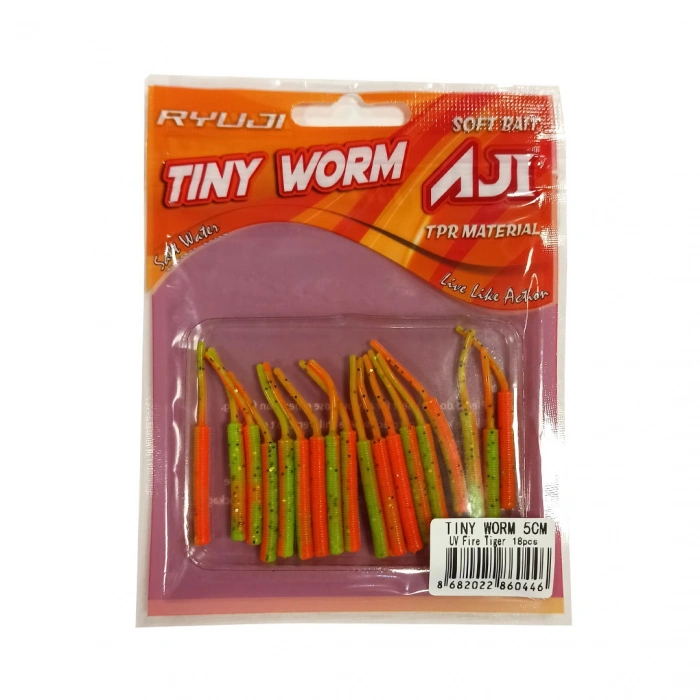 RYUJİ TİNY WORM 5 CM,18 ADET YELLOW