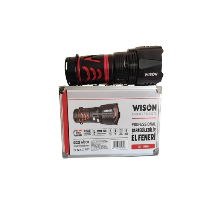 WİSON 8000 LÜMEN PREMİUM ŞARJ EDİLEBİLİR EL FENERİ WS-14800