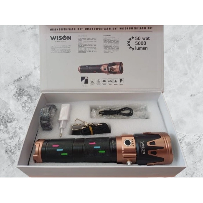 WİSON PROFESYONEL AVCI EL FENERİ 50 WATT/ 5000L WS-6540
