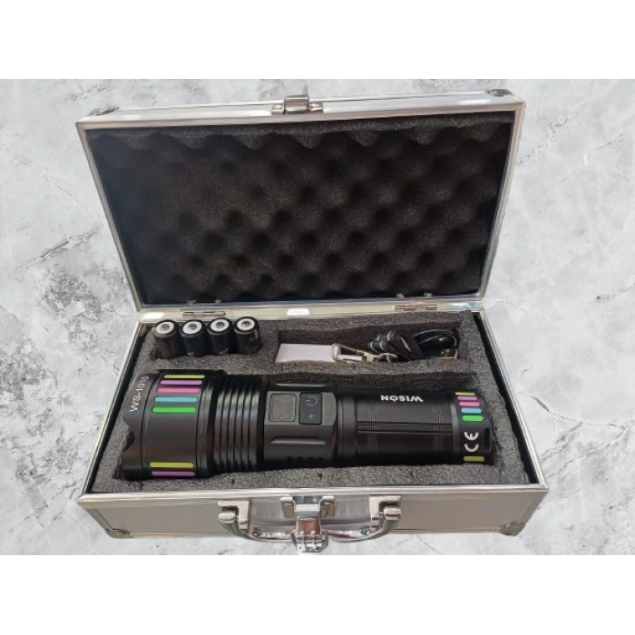 WİSON ŞARJ EDİLEBİLİR PROFESYONEL AVCI EL FENERİ 55 WATT 5500L WS-1010