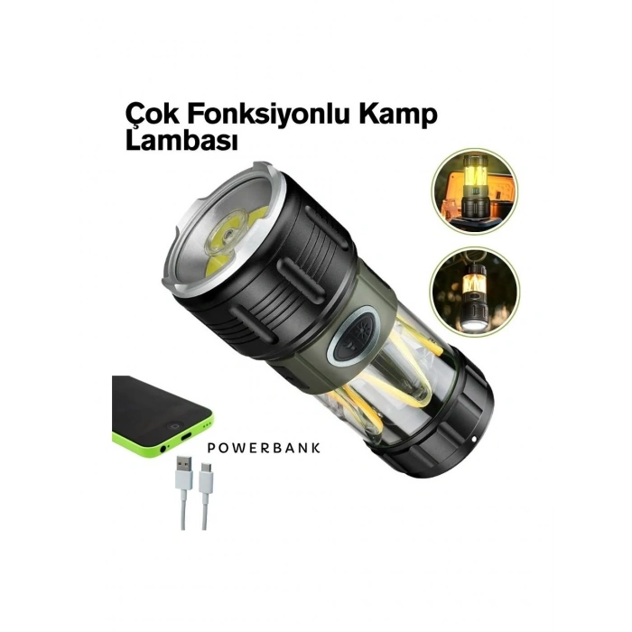 WİSON WS-705 ŞARJLI KAMP LAMBASI 10W 1000 LÜMEN | POWERBANK ÖZELLİKLİ ÇOK FONKSİYONLU LED FENER | TYPE-C ŞARJLI SU GEÇİRMEZ