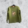 HUNTER AVCILIK TASARIM BASKILI REGULAR FİT BİSİKLET YAKA SWEATSHİRT