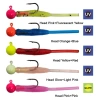 KENDO HOOK WORM JİGHEAD+LRF SİLİKONU 1.5GR+4.5CM 5 ADET