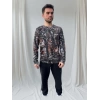 WİDİ ORMAN DESEN ÇULLUK SETTER BASKILI REGULAR FİT BİSİKLET YAKA UZUN KOL DRY TOUCH T-SHİRT