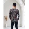 WİDİ ORMAN DESEN ÇULLUK SETTER BASKILI REGULAR FİT BİSİKLET YAKA UZUN KOL DRY TOUCH T-SHİRT