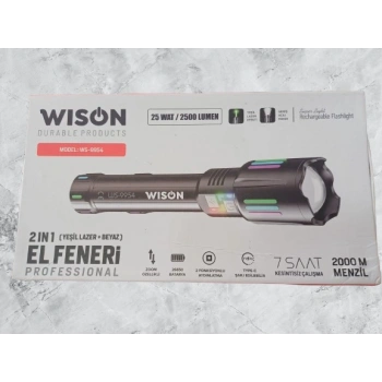 WİSON 2 İN 1(YEŞİL LAZER+BEYAZ) PROFESYONEL EL FENERİ WS-9954