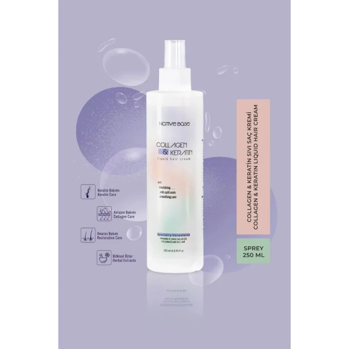 NATİVE BASE KERATİN&COLLAGEN İÇERİKLİ SIVI SAÇ KREMİ 250ML