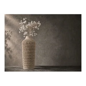 Diamont Mat Beige Vazo – Modern Dekoratif 3D Baskı Vazo | 137x250 mm
