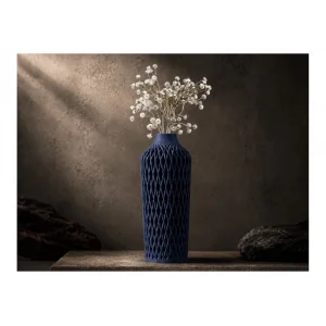 Diamont Navy Blue Vazo – Modern Dekoratif 3D Baskı Vazo | 137x250 mm