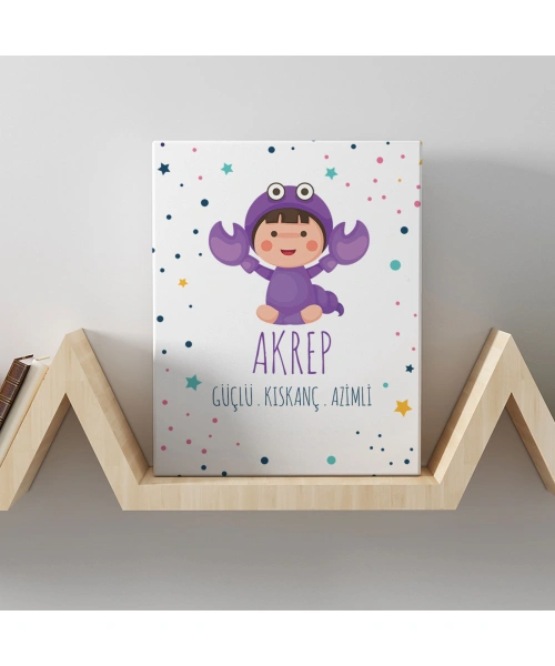 Akrep Burcuna Özel Tasarım Kanvas  Tablo