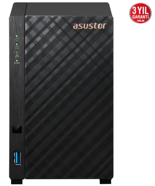 ASUSTOR AS1102T 2 SLOT 1GB DDR4 3.5 NAS DEPOLAMA ÜNİTESİ