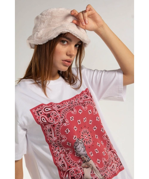 Baskılı Tişört - BEYAZ