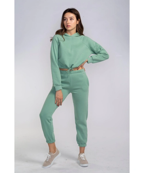 Bel Lastikli Şardonlu İkili Takım-MİNT YEŞİLİ