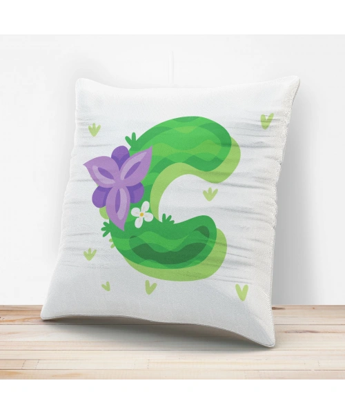 C Harfi Tasarımlı Yastık Kılıfı