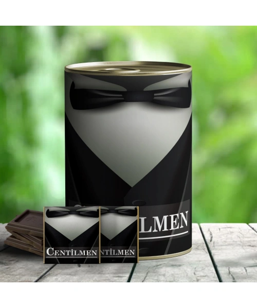 Centilmen Temalı Hediye Çikolata Konservesi