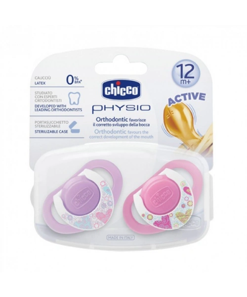 Chicco 2 li Physio Kauçuk Emzik 12 ay+ Kız