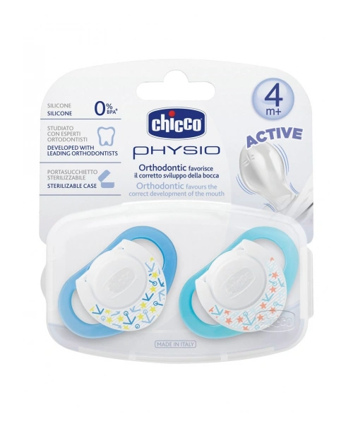 Chicco Physio Silikon Emzik 4m+ 2li - Mavi