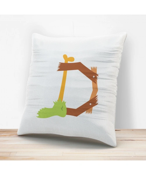 D Harfi Tasarımlı Yastık Kılıfı