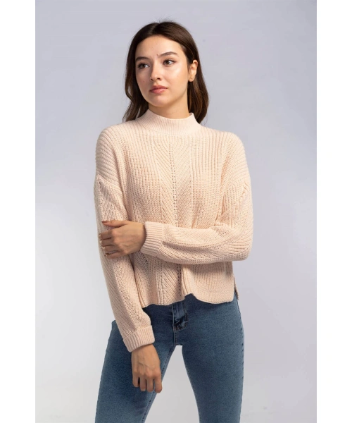 Delikli Örgü Kazak-PUDRA