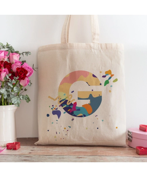 G Harfi Tasarımlı Alışveriş Plaj Bez Çanta