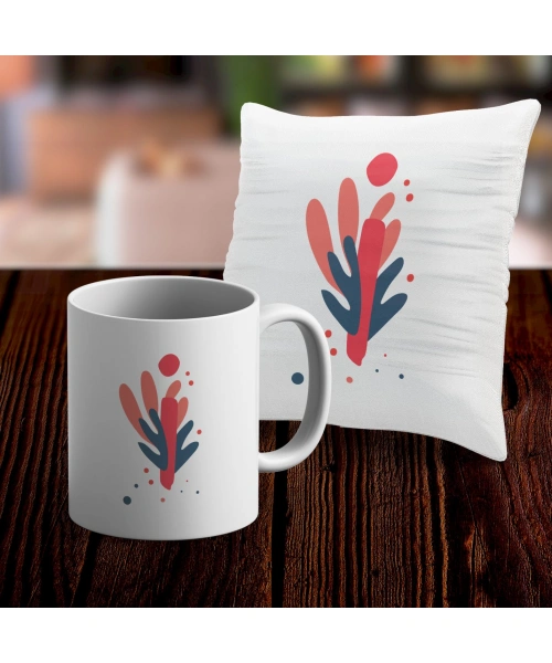 İ Harfi Tasarımlı Kupa ve Yastık Kılıfı Hediye Seti