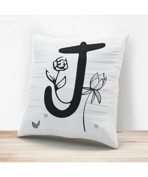 J Harfi Tasarımlı Yastık Kılıfı