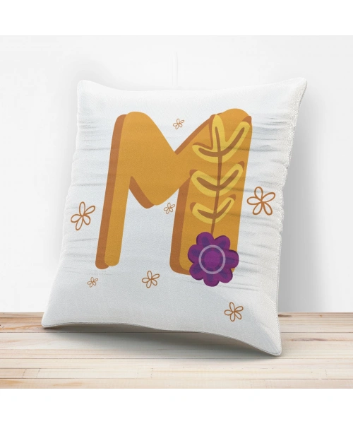 M Harfi Tasarımlı Yastık Kılıfı