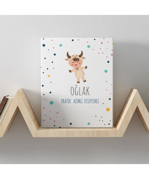 Oğlak Burcuna Özel Tasarım Kanvas  Tablo