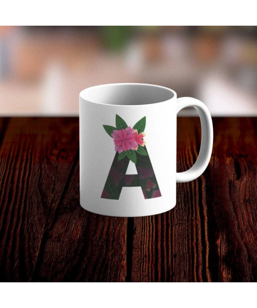 Özel Tasarım A Harfi Beyaz Kupa Bardak