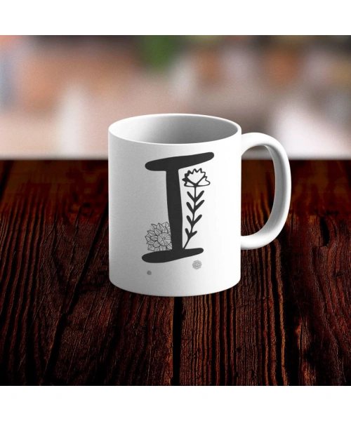 Özel Tasarım I Harfi Beyaz Kupa Bardak