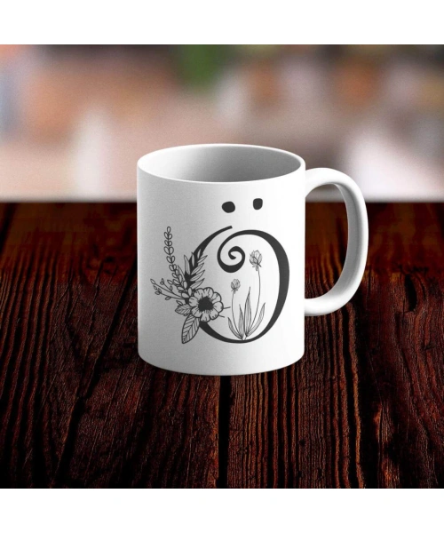 Özel Tasarım Ö Harfi Beyaz Kupa Bardak