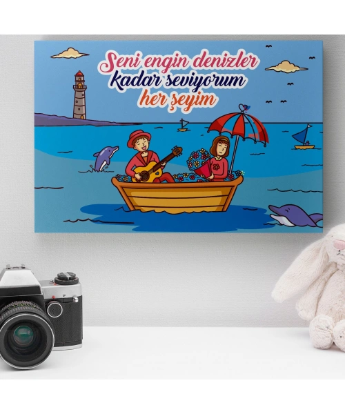 Romantik Tasarımlı Mini Kanvas Tablo - No15