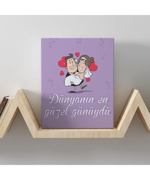 Romantik Tasarımlı Mini Kanvas Tablo - No21