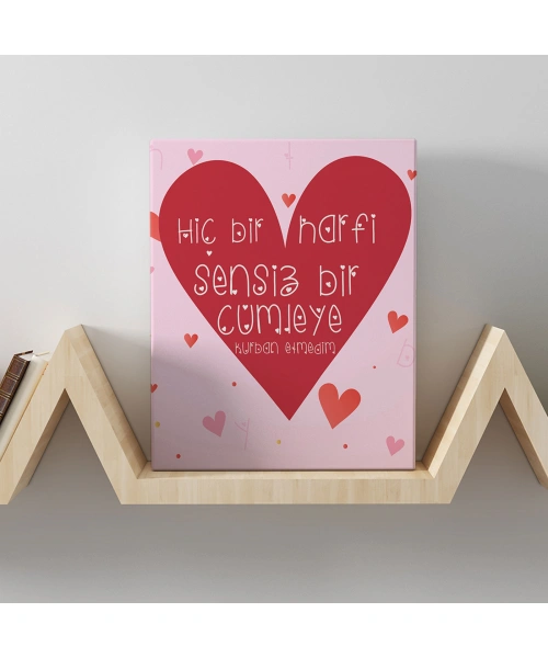 Romantik Tasarımlı Mini Kanvas Tablo - No4