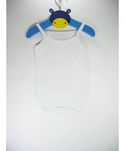 Sema Bebe Jakarlı ip Askılı Badi (Body) - Beyaz 3-6 Ay