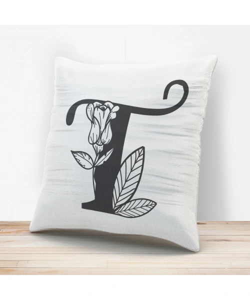 T Harfi Tasarımlı Yastık Kılıfı