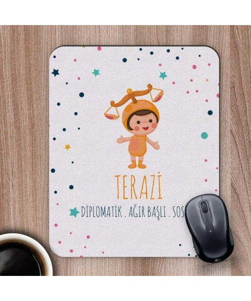Terazi Burçlarına Özel Sevimli Mouse Pad