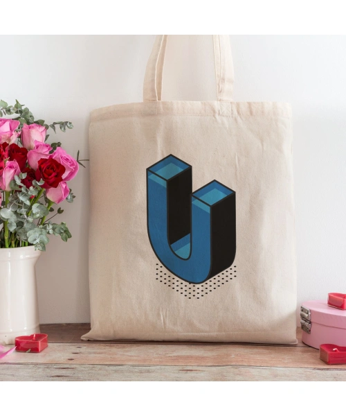 U Harfi Tasarımlı Alışveriş Plaj Bez Çanta