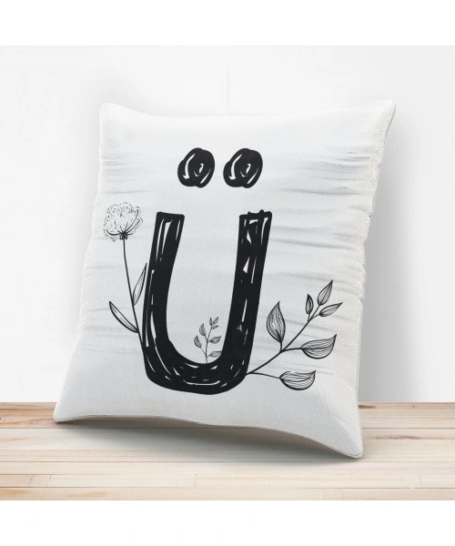 Ü Harfi Tasarımlı Yastık Kılıfı