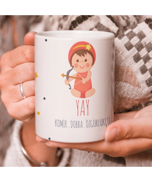 Yay Burcu Özel Sevimli Beyaz Kupa Bardak