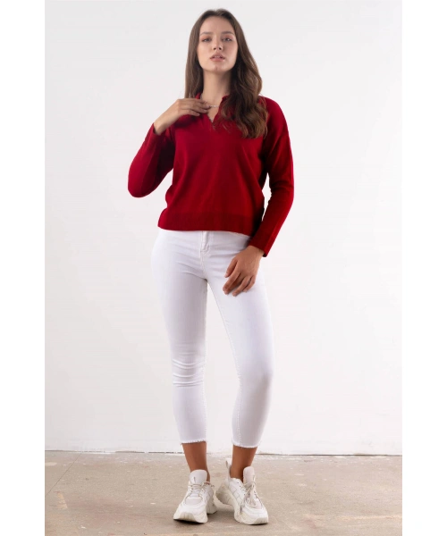 Yüksek Bel Skinny Jean Pantolon  - BEYAZ