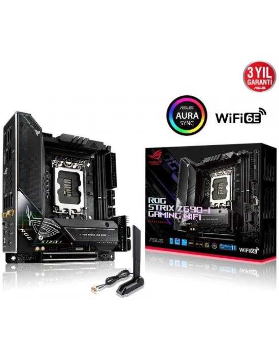 ASUS ROG STRIX Z690-I GAMING WIFI DDR5 6400Mhz(OC) HDMI M.2 Mini ITX 1700p