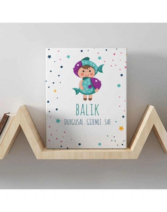 Balık Burcuna Özel Tasarım Kanvas  Tablo