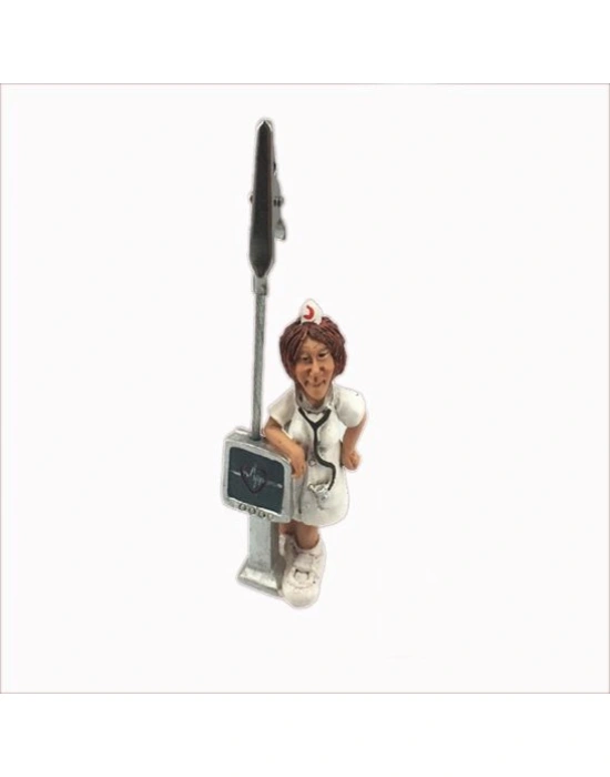 Bayan Hemşire Figürlü Biblo Piknot Tutgaç