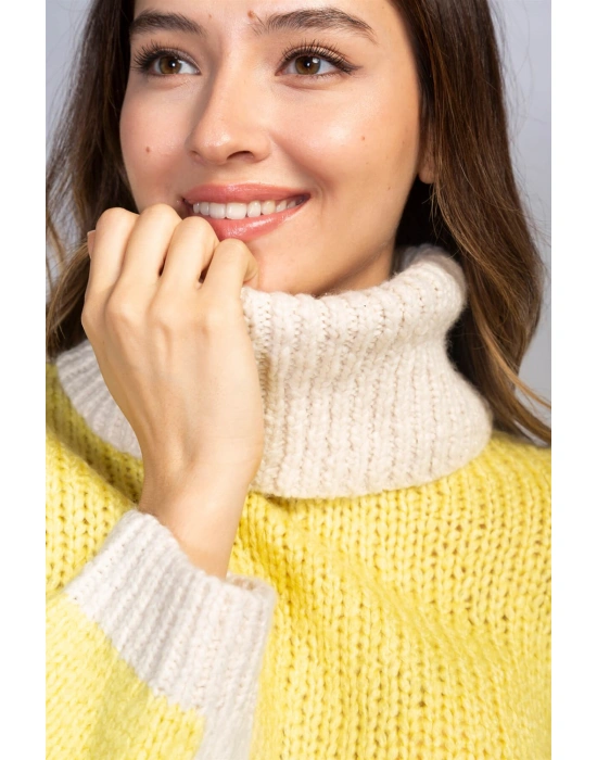 Boğazlı Örgü Kazak-SARI